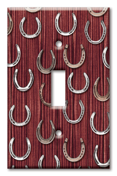 Decorative Printed Switch Plate - Electrical Switch Cover Wall Plate by Art Plates - Horseshoes - Image by Dan Morris