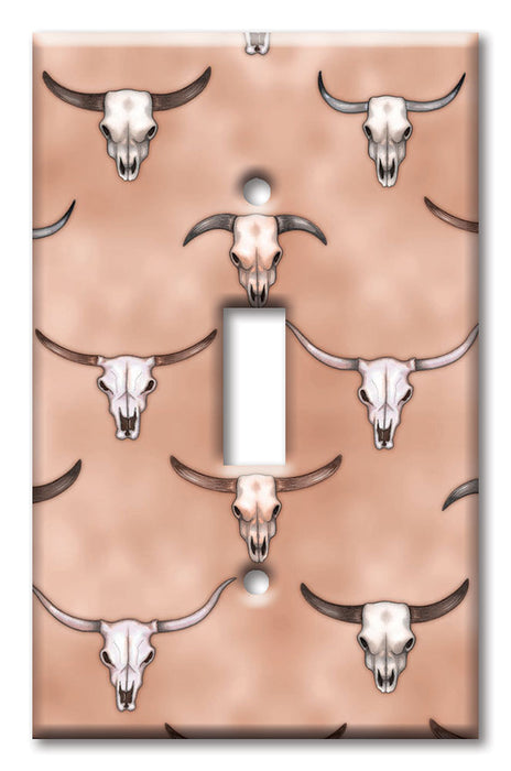 Decorative Printed OVERSIZED Switch Plate - Electrical Switch Cover JUMBO Wall Plate by Art Plates - Longhorns - Image by Dan Morris