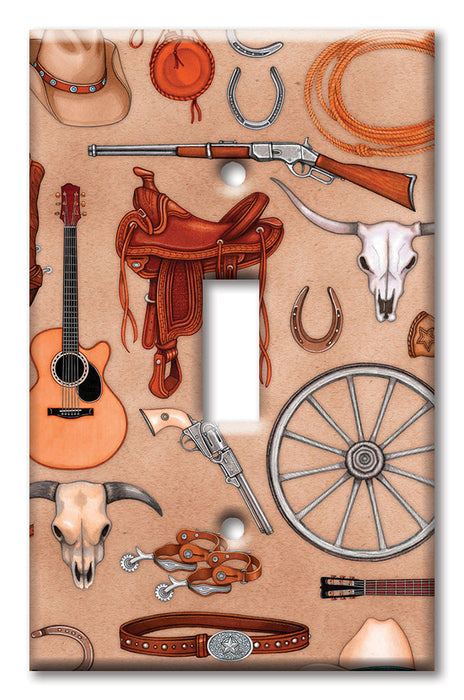 Decorative Printed OVERSIZED Switch Plate - Electrical Switch Cover JUMBO Wall Plate by Art Plates - Western - Image by Dan Morris