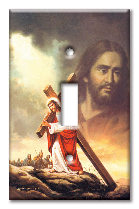 Decorative Printed Switch Plate - Electrical Switch Cover Wall Plate by Art Plates - Jesus Cross