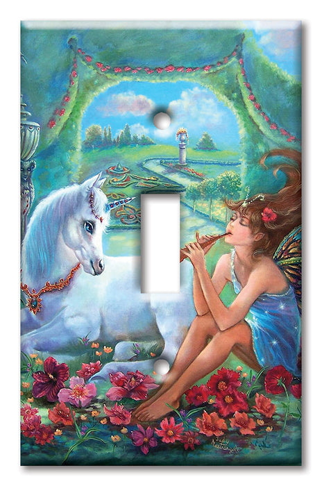 Decorative Printed Switch Plate - Electrical Switch Cover Wall Plate by Art Plates - Flute Fairy