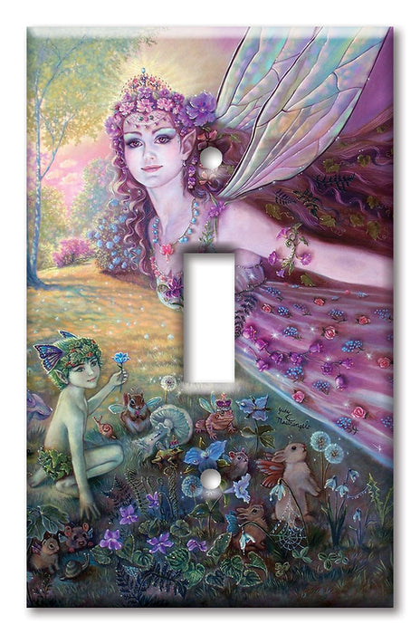 Decorative Printed Switch Plate - Electrical Switch Cover Wall Plate by Art Plates - Titania's Flight