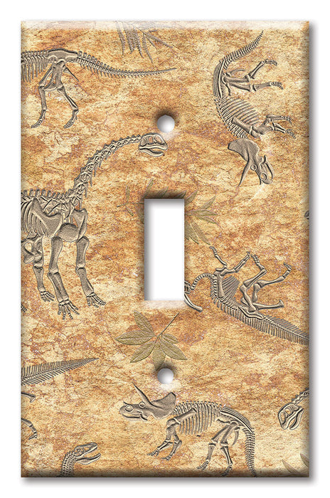 Decorative Printed OVERSIZED Switch Plate - Electrical Switch Cover JUMBO Wall Plate by Art Plates - Dinosaur Fossils - Image by Dan Morris