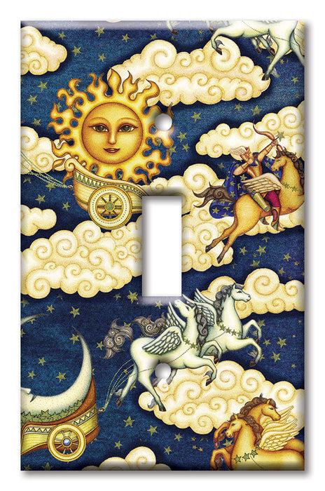 Decorative Printed OVERSIZED Switch Plate - Electrical Switch Cover JUMBO Wall Plate by Art Plates - Pegasus - Image by Dan Morris