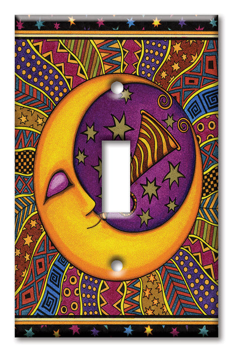 Decorative Printed Switch Plate - Electrical Switch Cover Wall Plate by Art Plates - Trumpet Moon - Image by Dan Morris