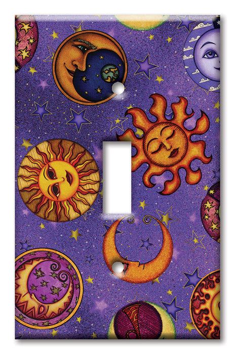 Decorative Printed OVERSIZED Switch Plate - Electrical Switch Cover JUMBO Wall Plate by Art Plates - Moon Faces - Image by Dan Morris