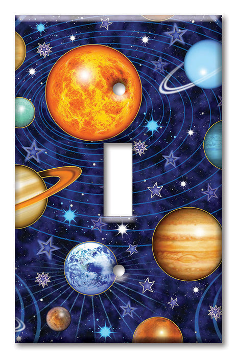 Decorative Printed OVERSIZED Switch Plate - Electrical Switch Cover JUMBO Wall Plate by Art Plates - Solar System - Image by Dan Morris