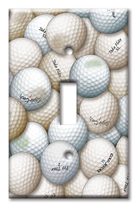 Decorative Printed Switch Plate - Electrical Switch Cover Wall Plate by Art Plates - Golf Balls - Image by Dan Morris