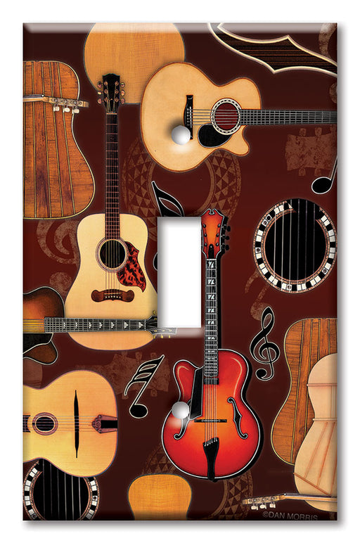 Colorful Guitar Keynote Light Switch Outlet Wall Plate – Music Studio Home Decor, Duplex