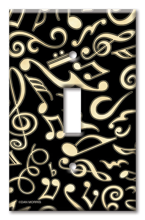 Decorative Printed Switch Plate - Electrical Switch Cover Wall Plate by Art Plates - Musical Notes - Image by Dan Morris