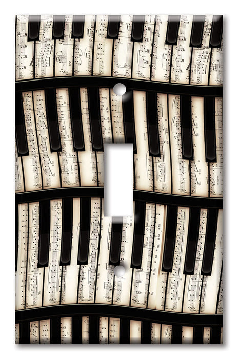 Decorative Printed OVERSIZED Switch Plate - Electrical Switch Cover JUMBO Wall Plate by Art Plates - Piano Keys - Image by Dan Morris