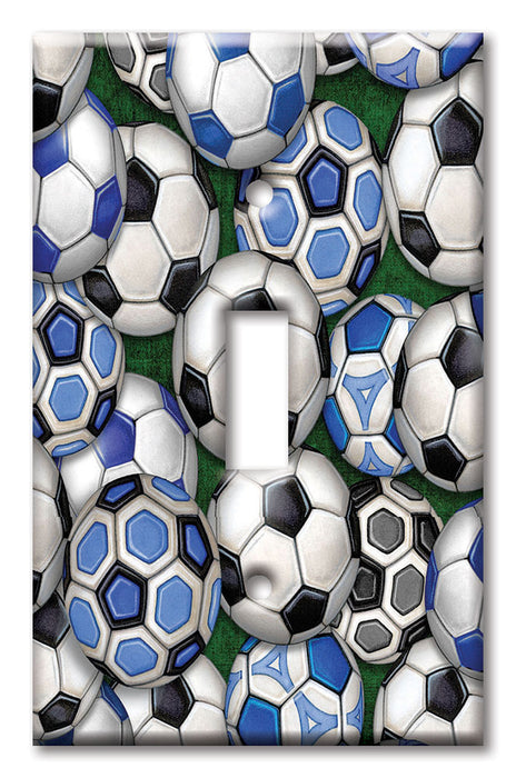 Decorative Printed Switch Plate - Electrical Switch Cover Wall Plate by Art Plates - International Soccer Balls - Image by Dan Morris