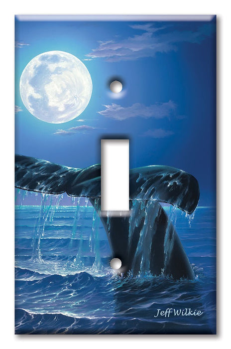 Decorative Printed Switch Plate - Electrical Switch Cover Wall Plate by Art Plates - Whale Tail