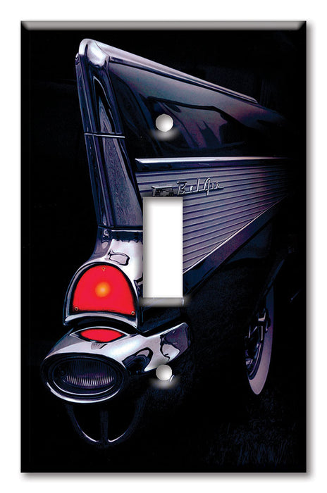 Decorative Printed OVERSIZED Switch Plate - Electrical Switch Cover JUMBO Wall Plate by Art Plates - Black Car Fin