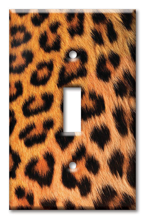 Decorative Printed OVERSIZED Switch Plate - Electrical Switch Cover JUMBO Wall Plate by Art Plates - Faux Leopard Fur