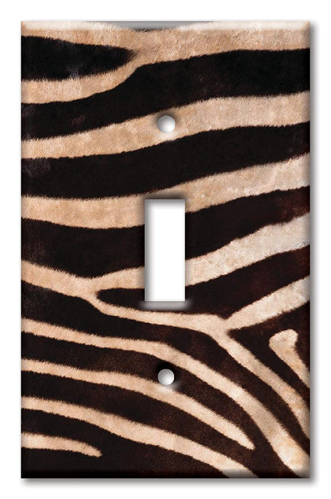 Decorative Printed Switch Plate - Electrical Switch Cover Wall Plate by Art Plates - Faux Zebra Fur