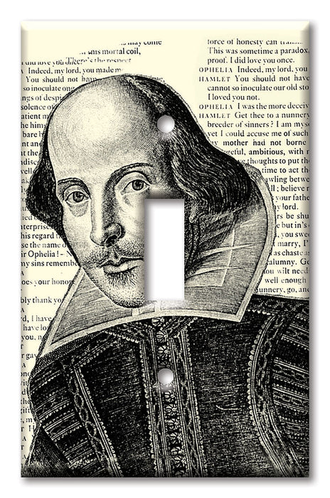 Decorative Printed Switch Plate - Electrical Switch Cover Wall Plate by Art Plates - Shakespeare