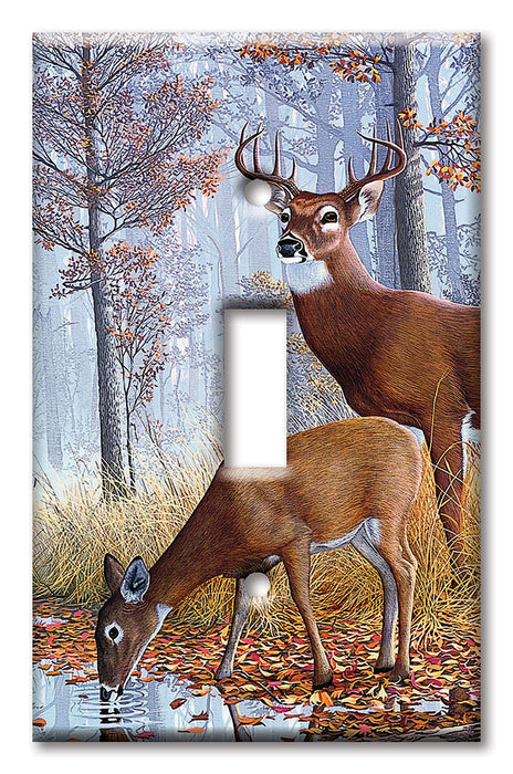 Decorative Printed Switch Plate - Electrical Switch Cover Wall Plate by Art Plates - Deer