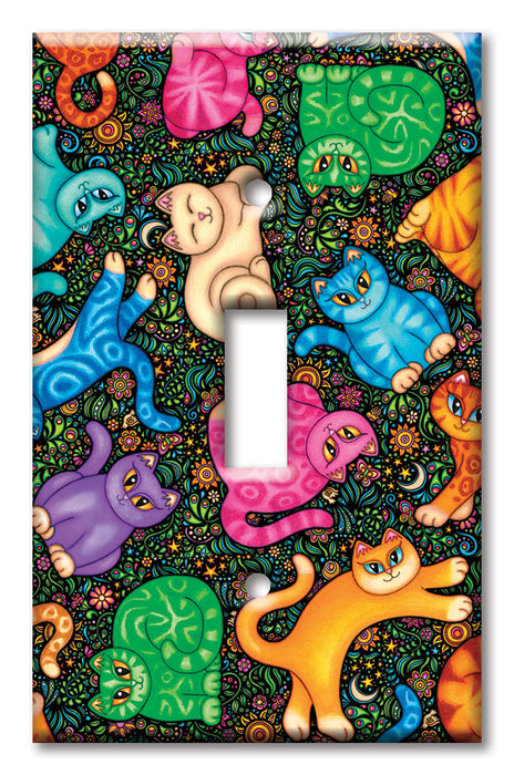 Decorative Printed Switch Plate - Electrical Switch Cover Wall Plate by Art Plates - Cat Toss - Image by Dan Morris