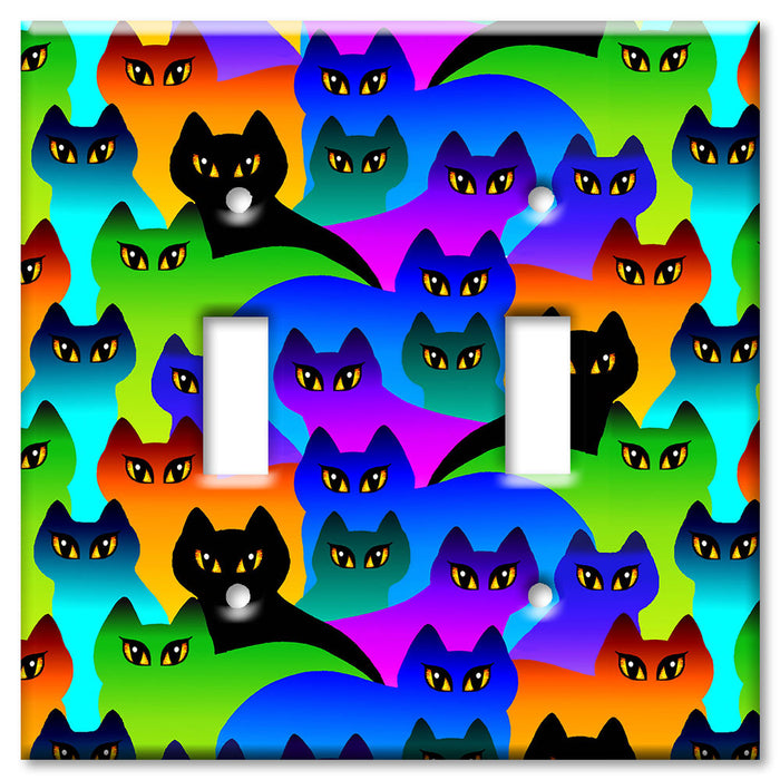 Decorative Printed OVERSIZED Switch Plate - Electrical Switch Cover JUMBO Wall Plate by Art Plates - Cat Silhouettes - Image by Dan Morris