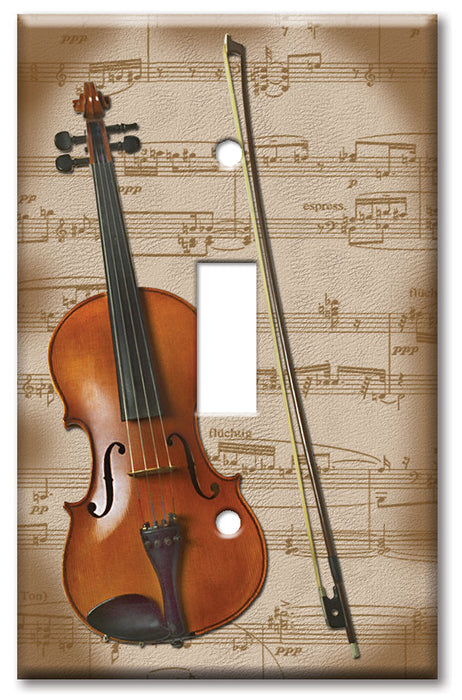 Decorative Printed Switch Plate - Electrical Switch Cover Wall Plate by Art Plates - Violin