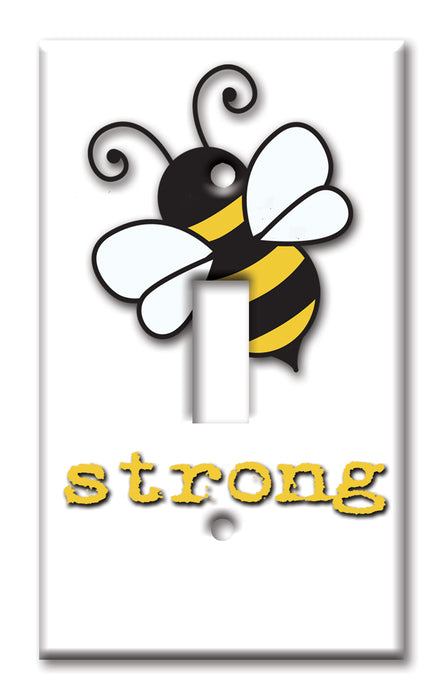 Decorative Printed Switch Plate - Electrical Switch Cover Wall Plate by Art Plates - Bee Strong