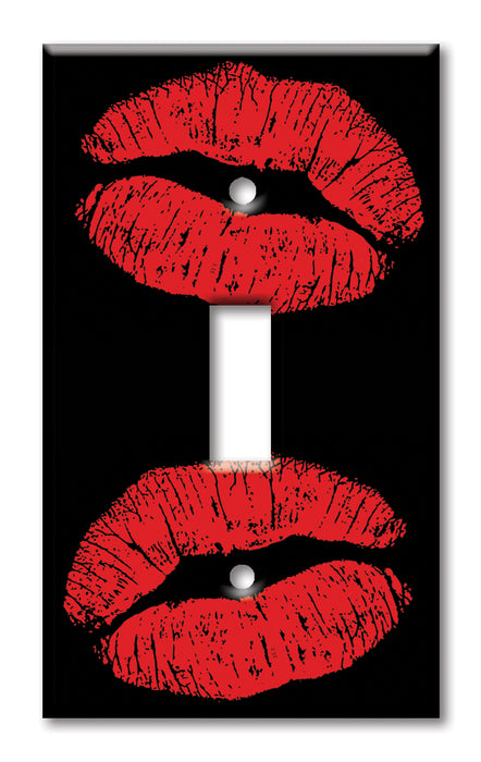 Decorative Printed Switch Plate - Electrical Switch Cover Wall Plate by Art Plates - Lips Kiss Emoji