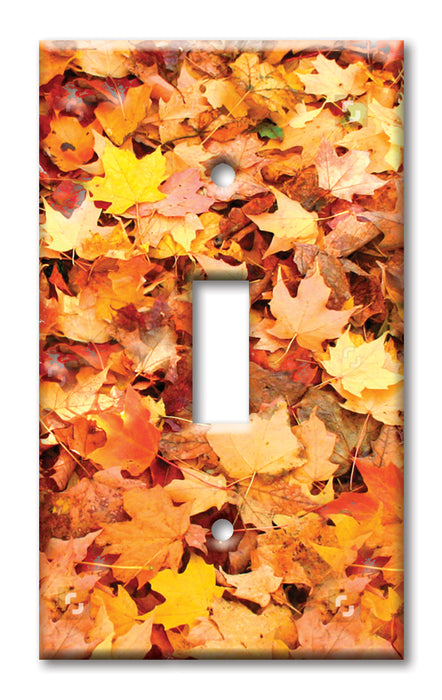 Decorative Printed OVERSIZED Switch Plate - Electrical Switch Cover JUMBO Wall Plate by Art Plates - Fall Leaves