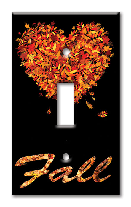 Decorative Printed OVERSIZED Switch Plate - Electrical Switch Cover JUMBO Wall Plate by Art Plates - Love Fall