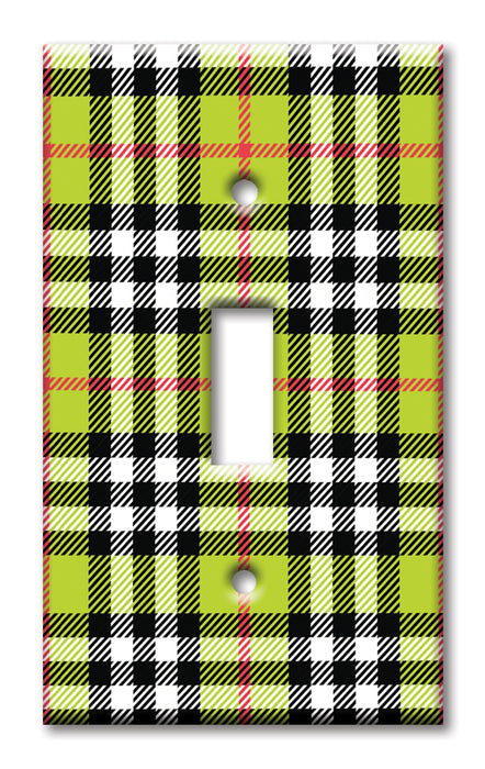 Decorative Printed OVERSIZED Switch Plate - Electrical Switch Cover JUMBO Wall Plate by Art Plates - Plaid