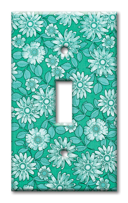 Decorative Printed Switch Plate - Electrical Switch Cover Wall Plate by Art Plates - Green Flowers