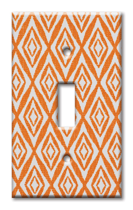 Decorative Printed OVERSIZED Switch Plate - Electrical Switch Cover JUMBO Wall Plate by Art Plates - Orange Diamonds