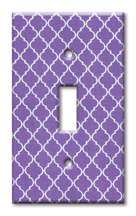 Decorative Printed Switch Plate - Electrical Switch Cover Wall Plate by Art Plates - Purple Geometric