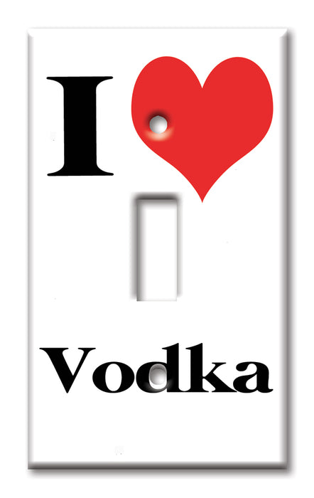 Decorative Printed Switch Plate - Electrical Switch Cover Wall Plate by Art Plates - I Heart Vodka