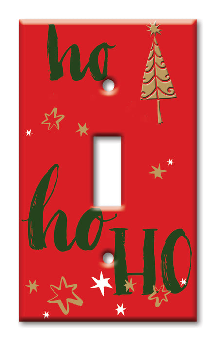 Decorative Printed Switch Plate - Electrical Switch Cover Wall Plate by Art Plates - Ho Ho Ho