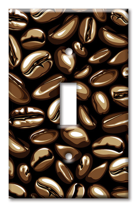 Decorative Printed OVERSIZED Switch Plate - Electrical Switch Cover JUMBO Wall Plate by Art Plates - Coffee Beans