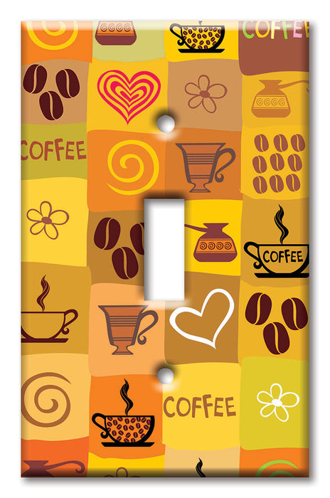 Decorative Printed Switch Plate - Electrical Switch Cover Wall Plate by Art Plates - I Love Coffee