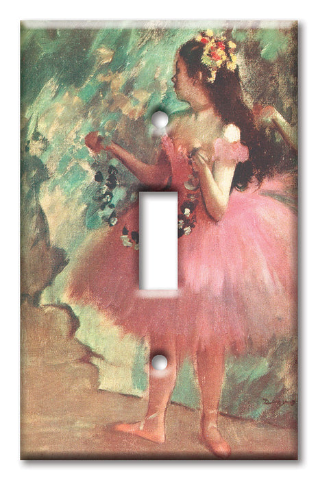 Decorative Printed OVERSIZED Switch Plate - Electrical Switch Cover JUMBO Wall Plate by Art Plates - Degas: Dancer in Rose Dress