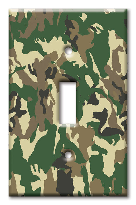 Decorative Printed OVERSIZED Switch Plate - Electrical Switch Cover JUMBO Wall Plate by Art Plates - Camo