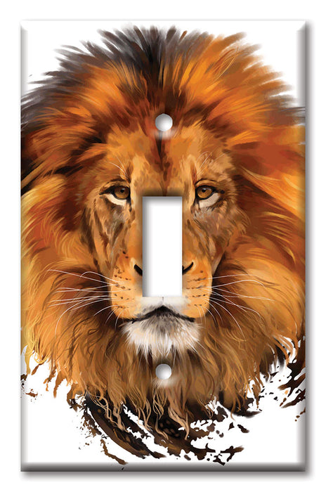 Decorative Printed OVERSIZED Switch Plate - Electrical Switch Cover JUMBO Wall Plate by Art Plates - Wild Life Lion