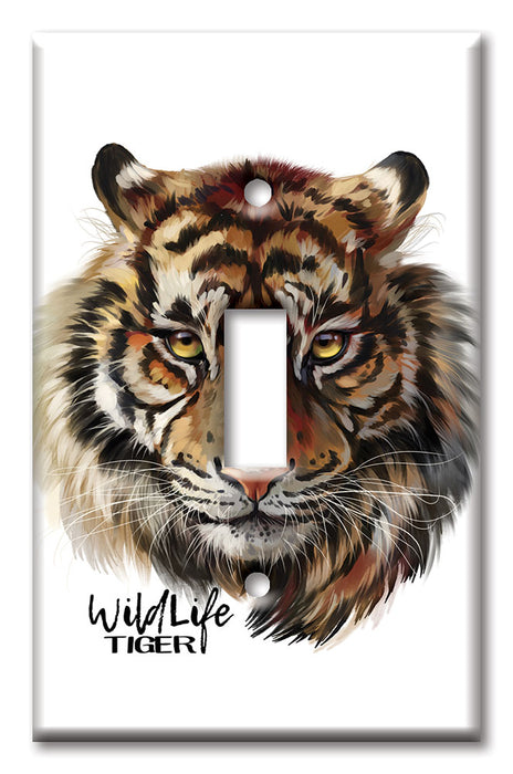 Decorative Printed OVERSIZED Switch Plate - Electrical Switch Cover JUMBO Wall Plate by Art Plates - Wild Life Tiger