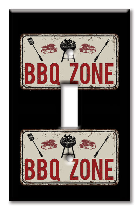 Decorative Printed Switch Plate - Electrical Switch Cover Wall Plate by Art Plates - BBQ Zone