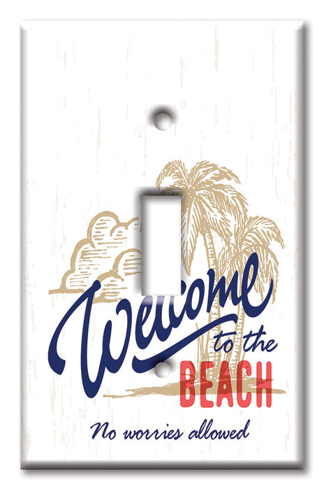 Decorative Printed OVERSIZED Switch Plate - Electrical Switch Cover JUMBO Wall Plate by Art Plates - Welcome To The Beach