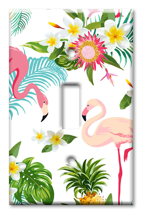 Decorative Printed Switch Plate - Electrical Switch Cover Wall Plate by Art Plates - Flamingos