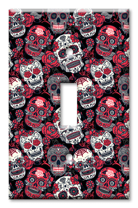 Decorative Printed OVERSIZED Switch Plate - Electrical Switch Cover JUMBO Wall Plate by Art Plates - New Day of the Dead