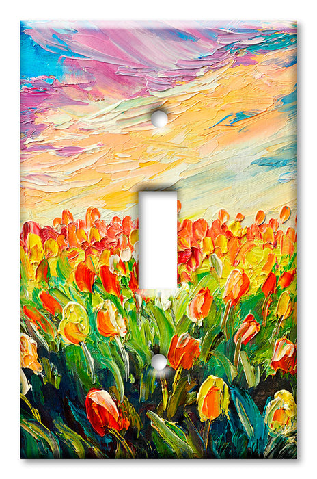 Decorative Printed Switch Plate - Electrical Switch Cover Wall Plate by Art Plates - Field of Lilies