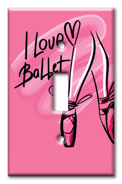 Decorative Printed OVERSIZED Switch Plate - Electrical Switch Cover JUMBO Wall Plate by Art Plates - I Love Ballet