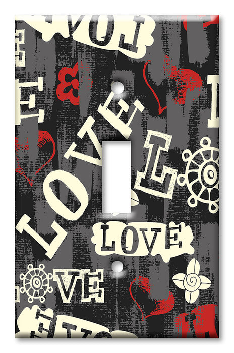 Decorative Printed Switch Plate - Electrical Switch Cover Wall Plate by Art Plates - Love Toss