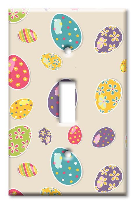 Decorative Printed Switch Plate - Electrical Switch Cover Wall Plate by Art Plates - Easter Eggs