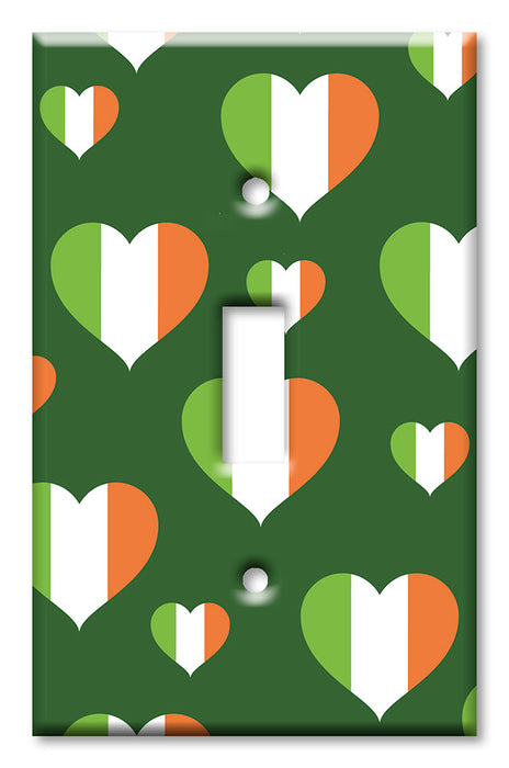 Decorative Printed Switch Plate - Electrical Switch Cover Wall Plate by Art Plates - Irish Hearts